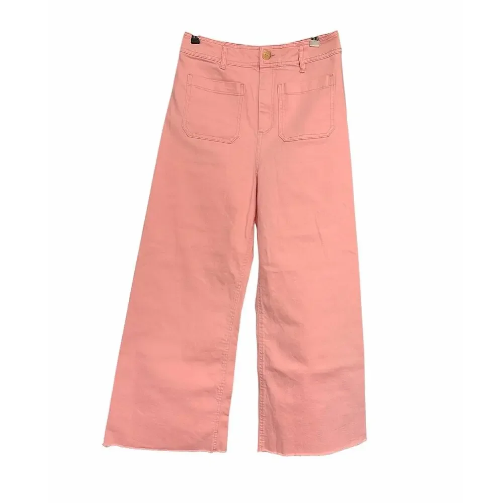 Every Pink Wide Leg Crop Denim Jean Pant size 10 - Picture 2 of 7